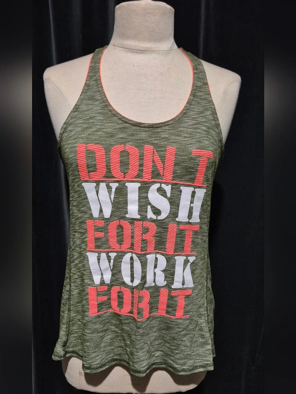 Motivational Olive Green Racerback Tank Top